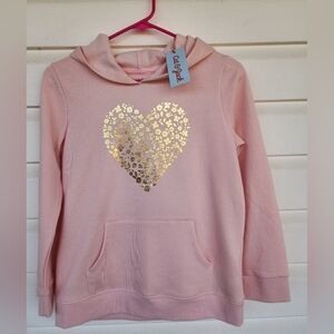 NWT! Cat & Jack Peach Hoodie with Gold Heart Design!!